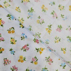 Vintage JC Penny‎ 70s 80s Pastel Cottage Floral Flat Sheets Queen + Twin Fabric